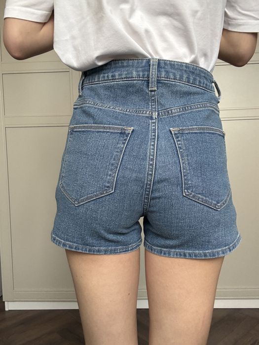 shorty szorty spodenki jeansowe jasne dżins xs 34 h&m