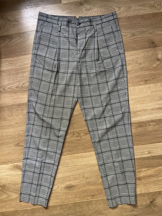 Eleganckie spodnie w krate w kant Zara 42