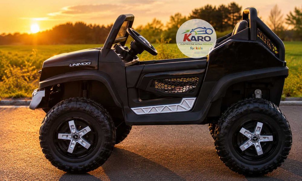 Pojazd na Akumulator Mercedes Unimog S Czarny 4x45W Koła EVA Full LED