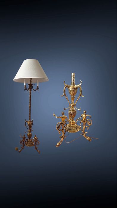 Антикварний підлоговий свілильник лампа торшер напольный светильник