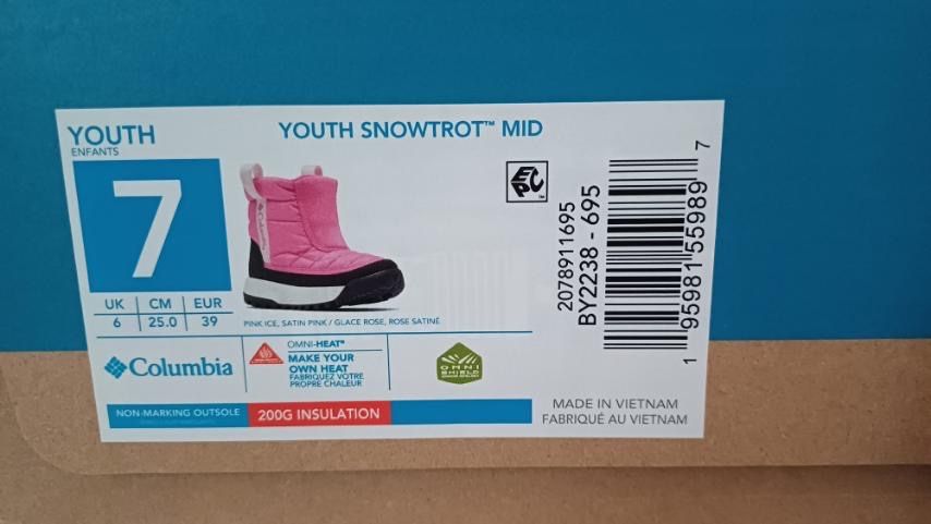 Дутики Columbia 39 розмір