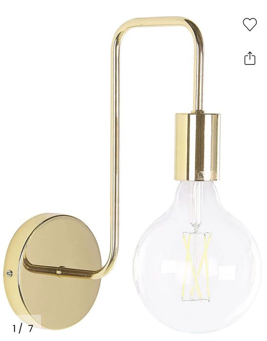 Złoty kinkiet lampa