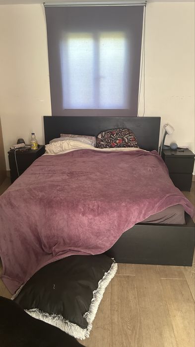 Mobília de Quarto IKEA MALM (Preto-Castanho) + Colchão + Smart TV Samsung 55"