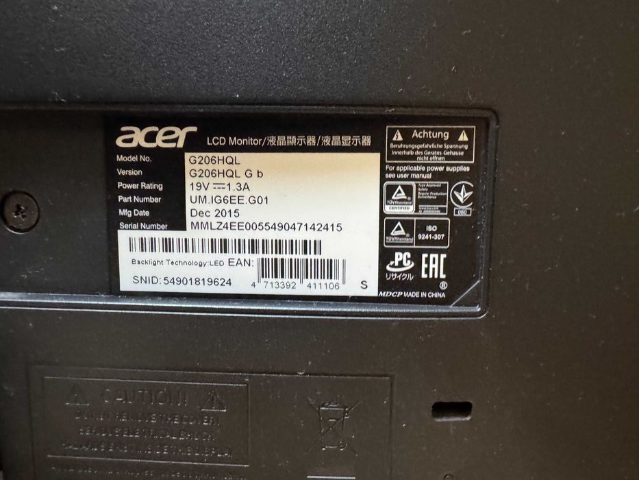 Monitor ACER G206HQL
