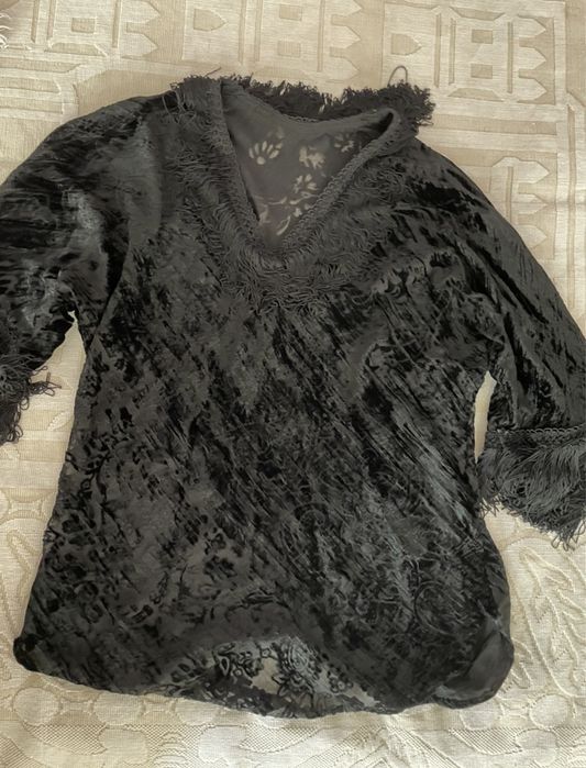 Camisola / tunica em veludo lavrado