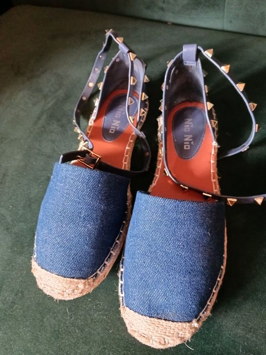Sandały espadryle jeansowe