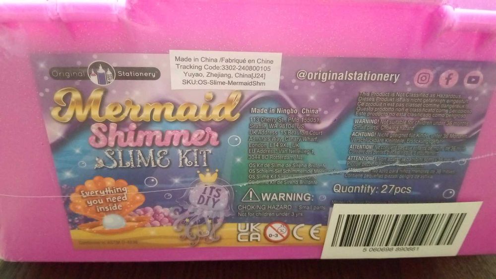 Kit Slime Sereia Original Stationery Mermaid Shimmer 27 Pçs (Novo)