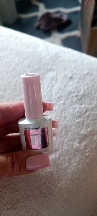 Lakier hybrydowy hi pudrowy róż z brokatem 431