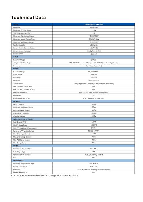 Easun 11 Кв 10,2 кВт гібридний інвертор гибридный инвертор с паралелью