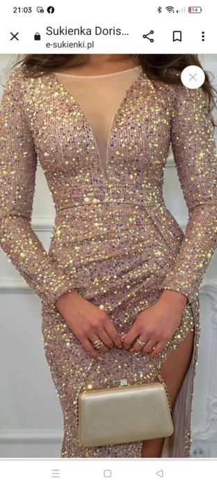 Śliczna cekinowa Suknia