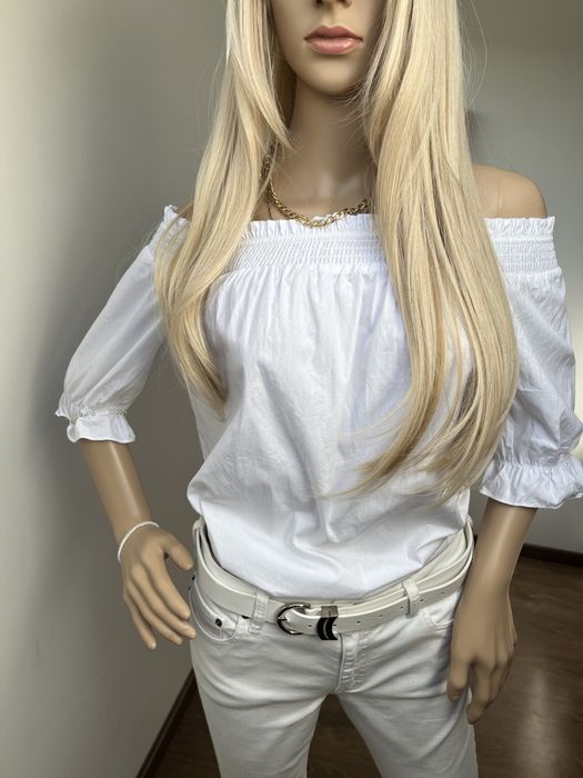 Biała bluzka New Look 100% bawełna M odkryte ramiona wakacje pinterest