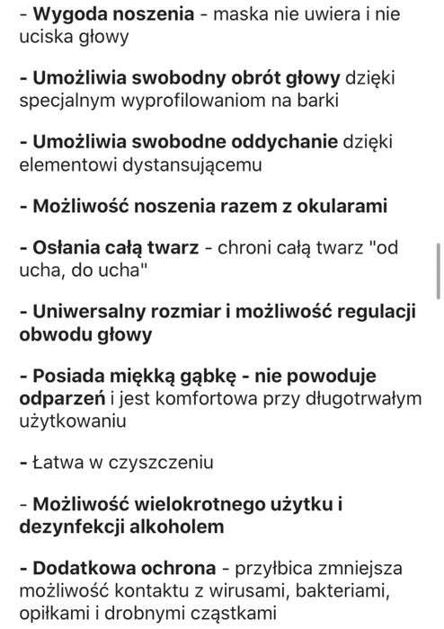 Przyłbica ochronna osłona twarzy nowa nowe