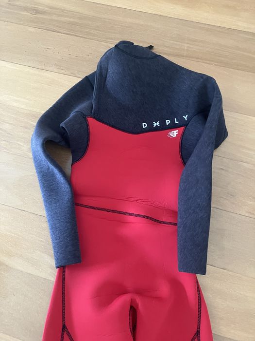 Fato de Surf Junior Premium 4/3 Chest Zip Vermelho