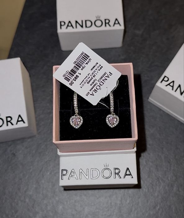 Сережки Pandora з біркою ! Срібні серьги Пандора.