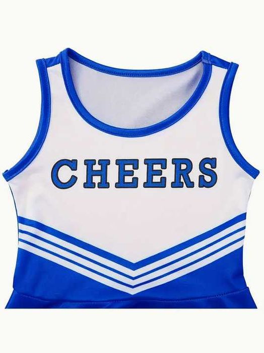 140 Strój cheerleaderki CHEERLEADERKA Cheers kostium sukienka pompony