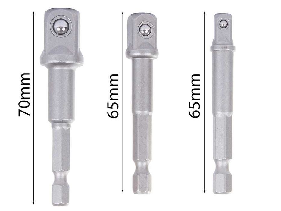 Adaptery Nasadki Do Wkrętarki 1/4 3/8 1/2