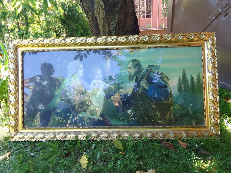 Vintage/ Obraz w  ramce drewnianej