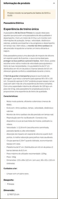 Passadeira Clover Fitness