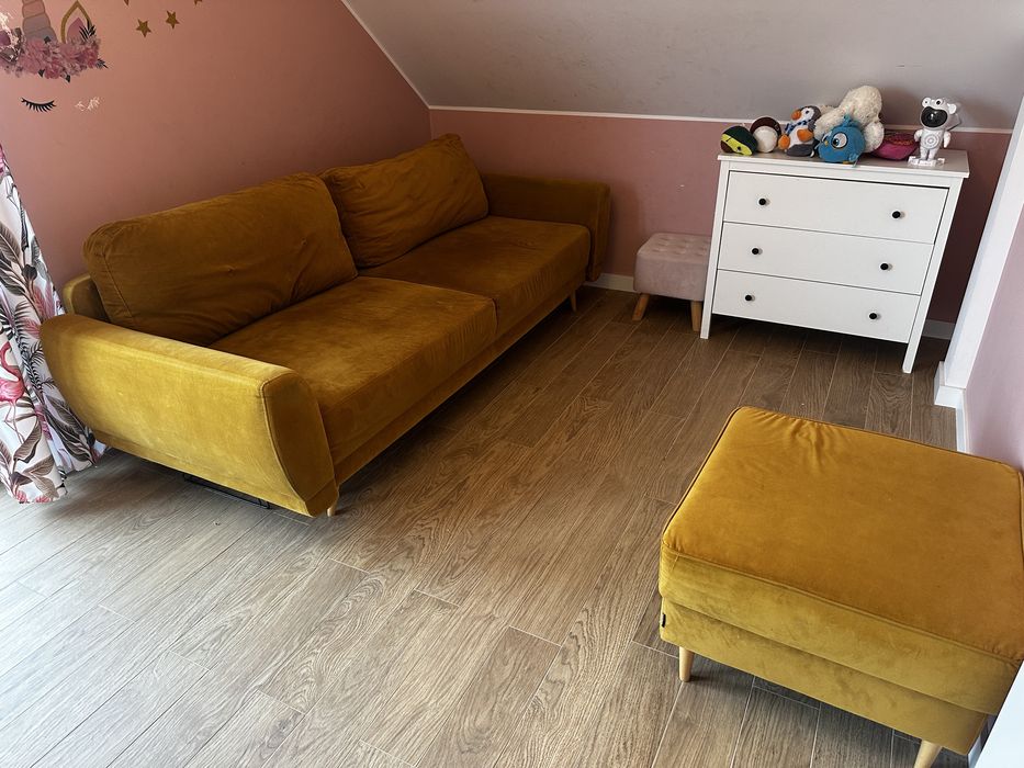 Zestaw sofa fotel pufa