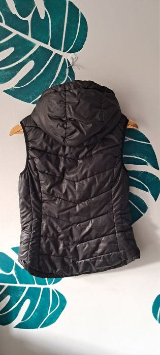 Kamizelka bezrekawnik H&M krotka czarna blyszczaca XS