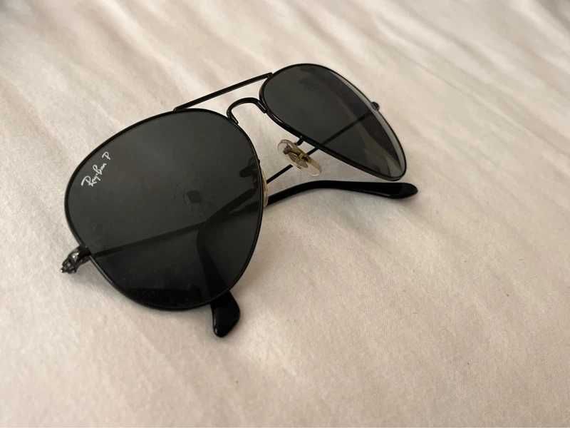 Óculos Ray Ban Aviator pretos Polarizados