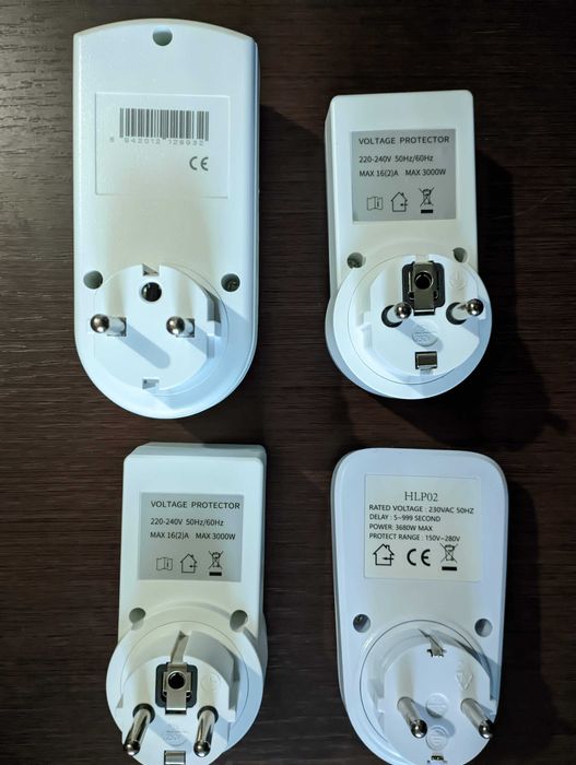 Реле контроля напряжения в розетку дисплей  ручная настройка 220В 16А