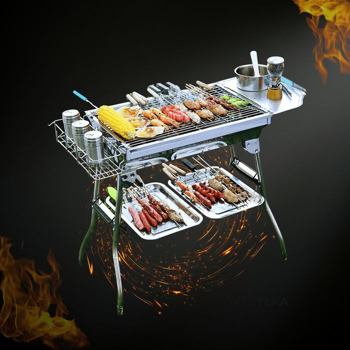 Przenośny stalowy grill turystyczny składany ze stali nierdzewnej