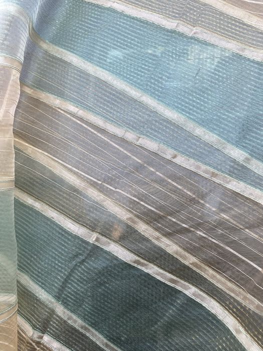 Organza zloto zielona material