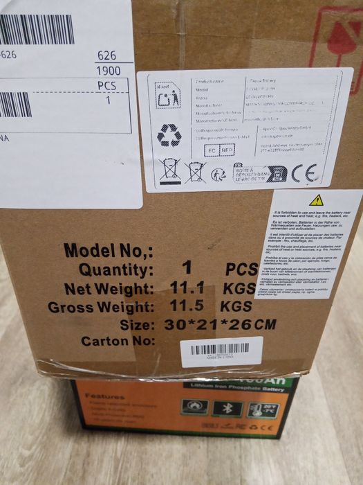 Літій-залізо-фосфатний акумулятор (LiFePO4) 12V 100Ah – новий!