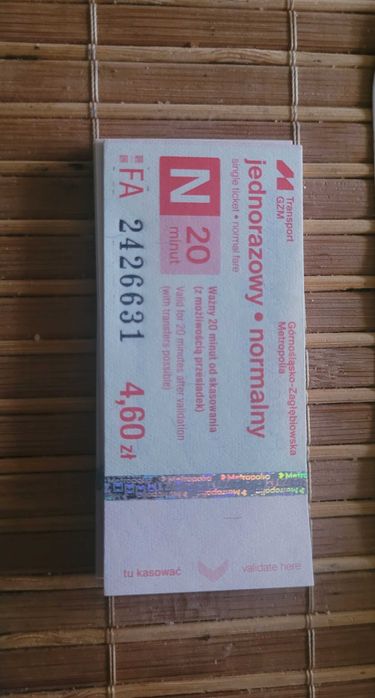 Bilety ZTM 20 minut