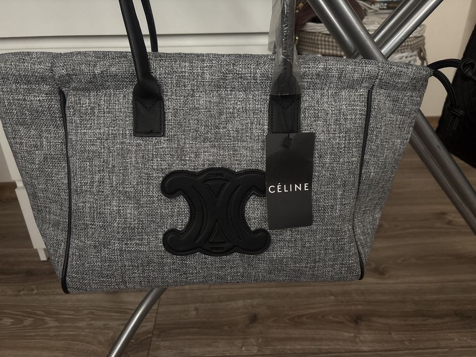 Torebka  szara material.