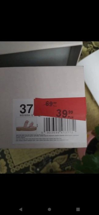 Różowe klapki rozmiar 37