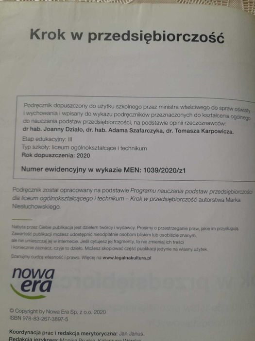 Podręcznik Krok w przedsiębiorczość gratis ćwiczenie