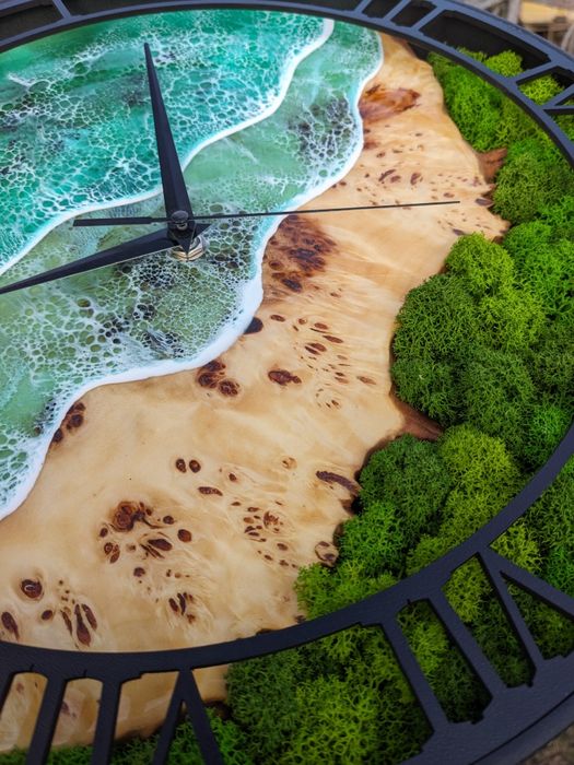 Годинник з дерева та епоксидної смоли у стилі лофт: 3 500 грн ...