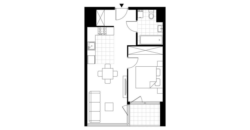2-pokojowe mieszkanie 43m2 + loggia