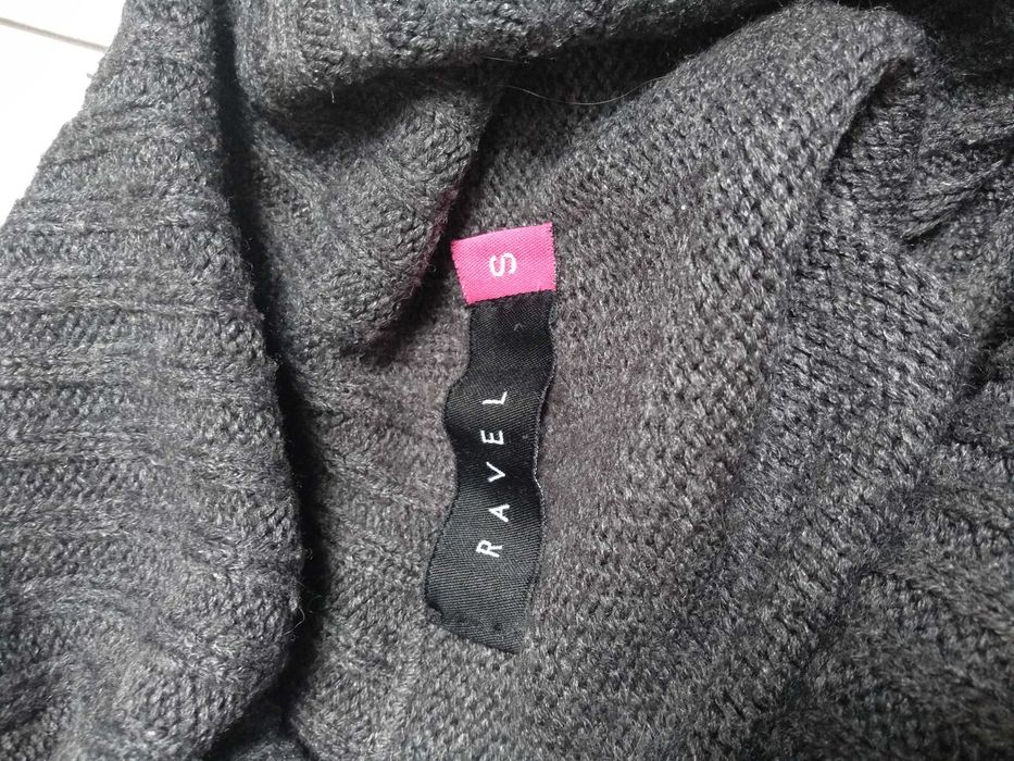 Sweter z golfem długi taliowany grafitowy rozm. S