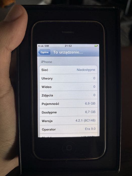 Apple iPhone 3G 8GB Black + pudełko | retro, stan bardzo dobry