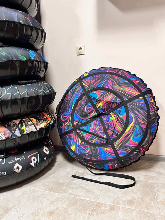 Тюбінг тюба міцна з камерою, слизьке дно, плюшка, ватрушка,