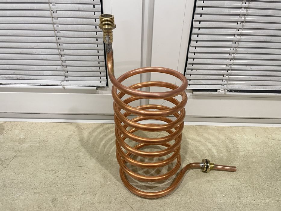 Змеевик теплообменник охладитель медный, диаметр трубки 10-13-16мм