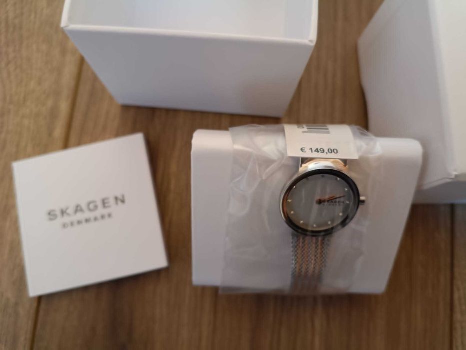 Zegarek Damski Skagen Freja Kryształki Pudełko mesh