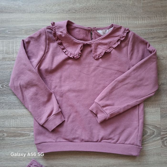 Komplet bluzka z kołnierzykiem plus spodnie r. 140