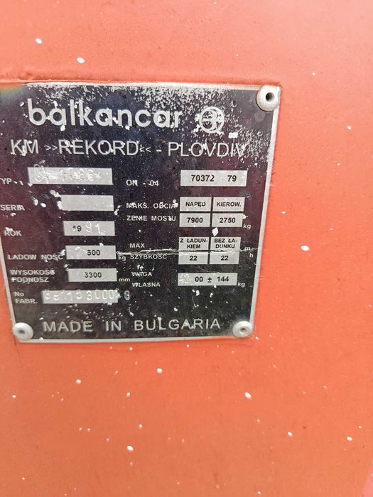 Wózek widłowy bułgar