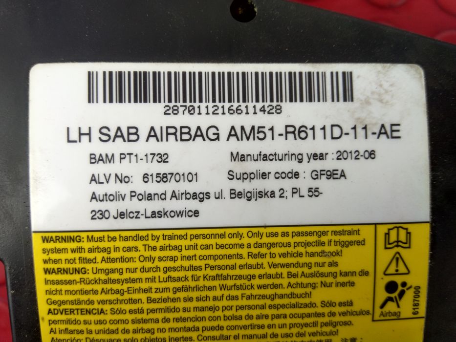 Airbag Banco Esquerdo - FORD C-MAX II (DXA/CB7, DXA/CEU)