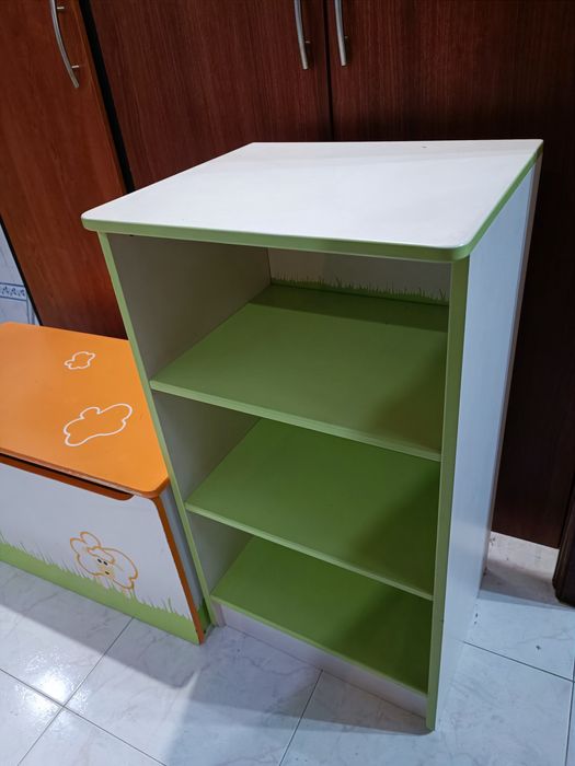 Movel Baú + Estante Infantil Moviflor (Linha Curly) – Ótimo Estado