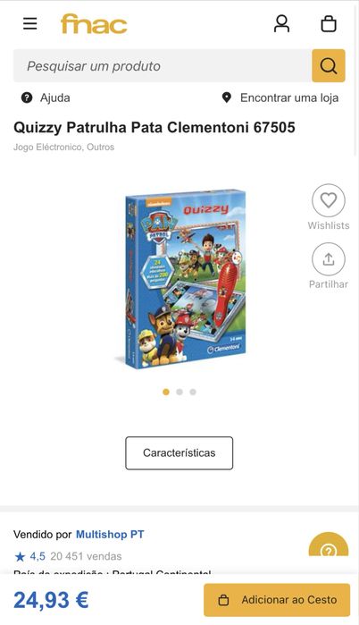 Quizzy da Patrulha Pata Clementoni