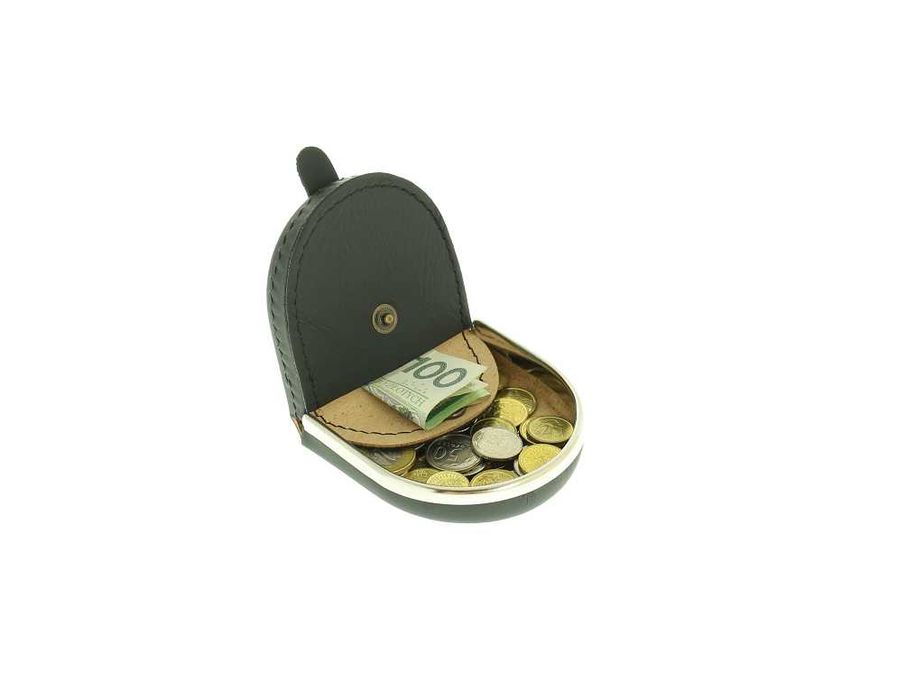 Podkówka skórzana męska na monety banknoty podkowa sakiewka skóra