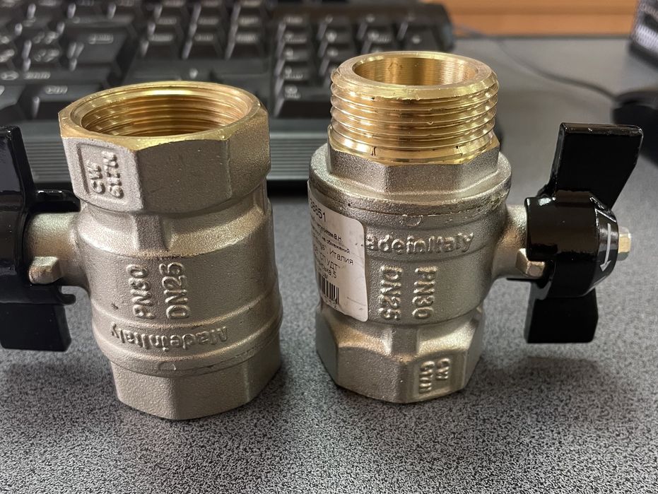 Краны шаровие  обратний клапан обжим муфта