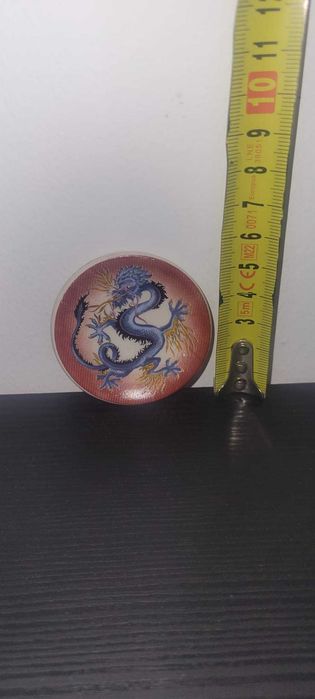 Mini Prato Decorativo / Pousa-Copos em Porcelana - Dragão Imperial