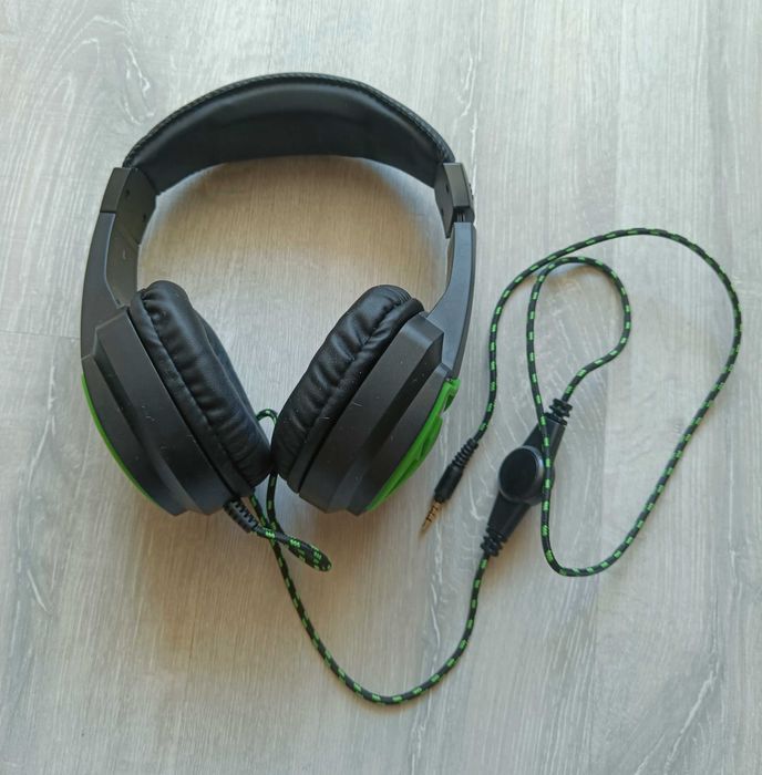 Słuchawki gamingowe Battletron zielono czarne 3.5mm