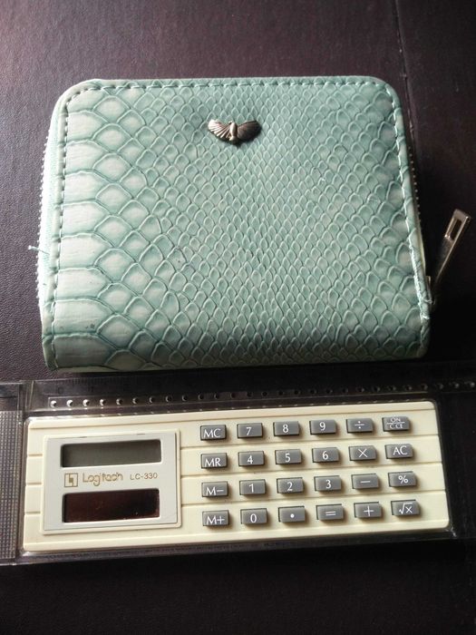 Conjunto Bolsa de vinil e carteira azul